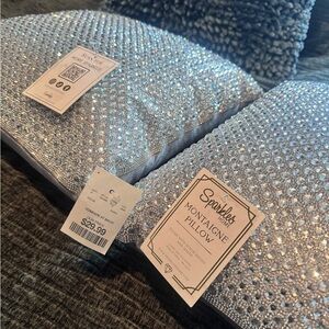 2 Sparkle Montaigne Silver Pillows